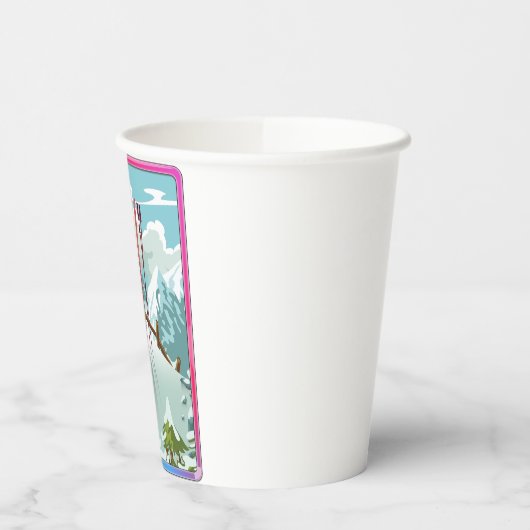 Skilandschap cartoon papieren bekers (Links)