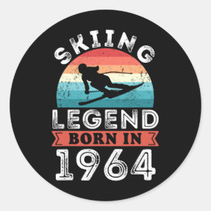 Skilegende Meisjes Geboren in 1964 60e Verjaardag Ronde Sticker