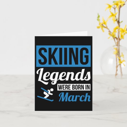 Skilegendes werden geboren in maart - verjaardagsc kaart (Gele Bloem)