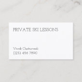Skilessen Professionele instructeur Simpel Visitekaartje (Achterkant)