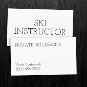 Skilessen Professionele instructeur Simpel Visitekaartje