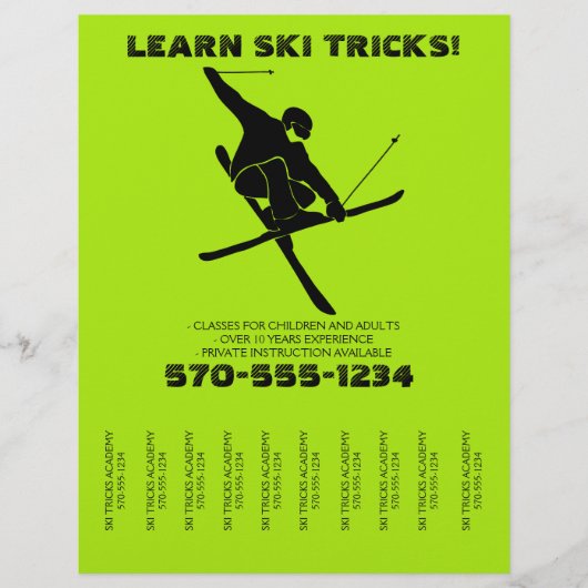 Skilessons Ski Tricks Tear Off Strips Flyer (Voorkant)