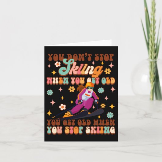 Skiliefhebber wintersport je wordt oud als je gaat kaart (Voorkant)