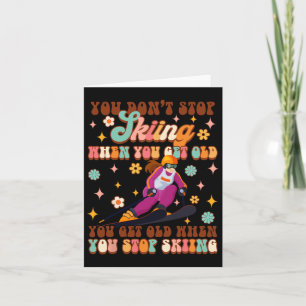 Skiliefhebber wintersport je wordt oud als je gaat kaart