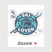 Skiliefhebber Wintersportskiërs Sticker (Vel)