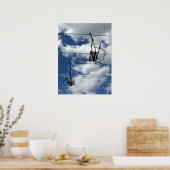 SkiLift en Lucht Poster (Keuken)