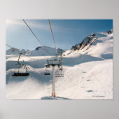 skilift in het sneeuwlandschap poster (Voorkant)