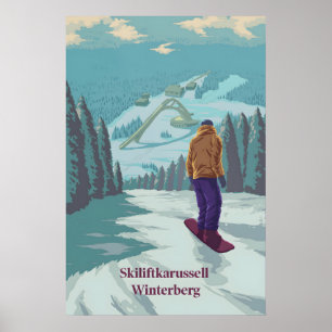 Skiliftkarussell Winterberg Duitsland Snowboarden Poster