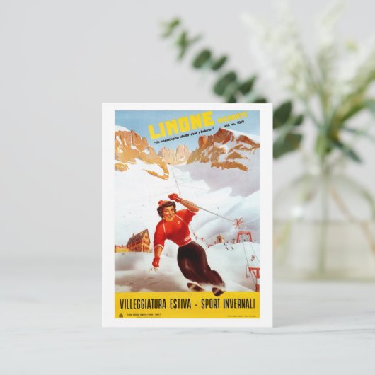 skilimone Piemonte Italiaanse reisposter Briefkaart (Staand voorkant)