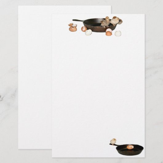 Skillet en kuikens briefpapier (Voorkant / Achterkant)