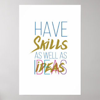Skills Inspirerend Motivatie Typografie Poster