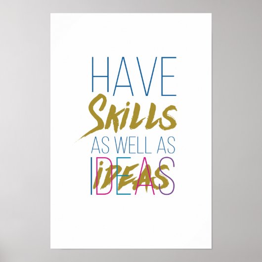Skills Inspirerend Motivatie Typografie Poster (Voorkant)