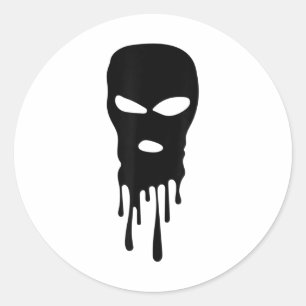 Skimasker Balaclava Bandit Mask Robber Mask Hip Ho Ronde Sticker