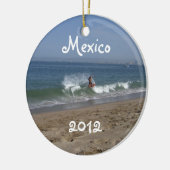 Skimboarder Succes; Mexico Souvenir Keramisch Ornament (Links)
