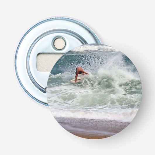 Skimboarding door Shirley Taylor Button Flesopener (Voorkant)