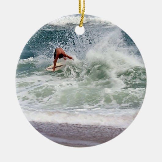 Skimboarding door Shirley Taylor Keramisch Ornament (Voorkant)