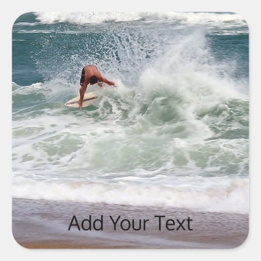 Skimboarding door Shirley Taylor Square Sticker (Voorkant)