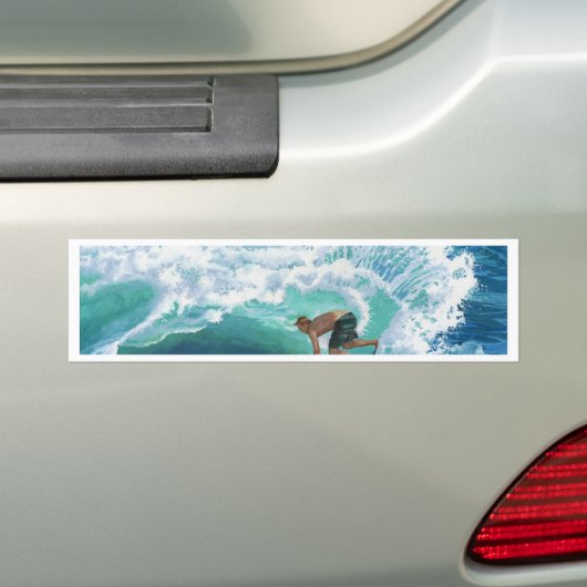 Skimboardsurfer Bumpersticker (Op auto)
