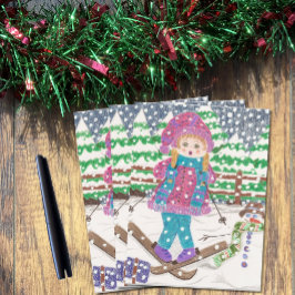 skimeisje briefkaart