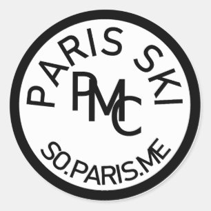  skimerk Paris Ski Co. Ronde Sticker