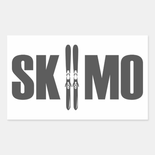 SkiMo Rechthoekige Sticker (Voorkant)
