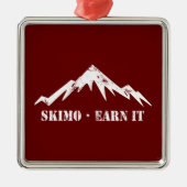 Skimo, verdien het metalen ornament (Voorkant)