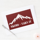 Skimo, verdien het rechthoekige sticker (Envelop)