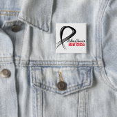 Skin Cancer Awareness Grunge Ribbon Vierkante Button 5,1 Cm (In situ)