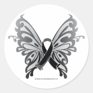 Skin Cancer Butterfly Ronde Sticker