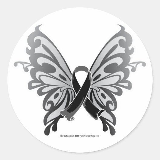 Skin Cancer Butterfly Ronde Sticker (Voorkant)