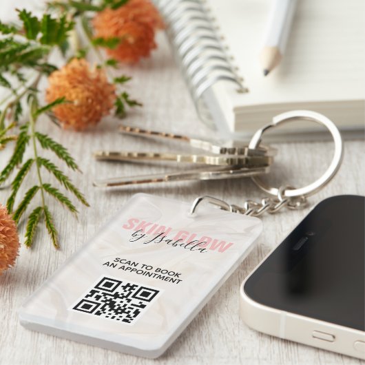 Skin Care Beauty QR Code Scan to Book Appointing Sleutelhanger (Voorkant Rechts)