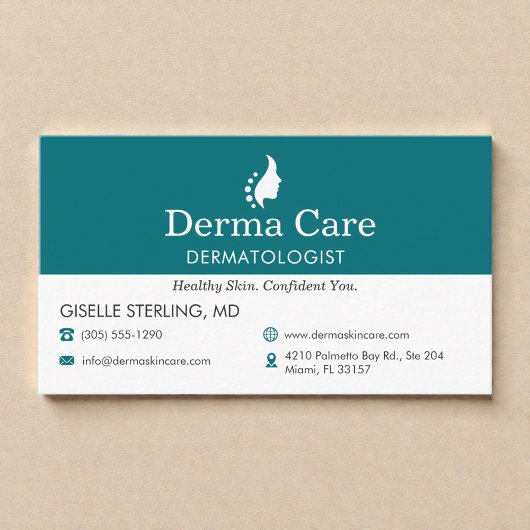 Skin Care Center Dermatologist Visitekaartje