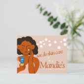 Skin Care Esthetician Business Salon Branding Lady Briefkaart (Staand voorkant)