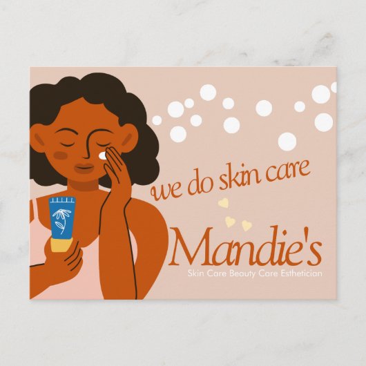 Skin Care Esthetician Business Salon Branding Lady Briefkaart (Voorkant)
