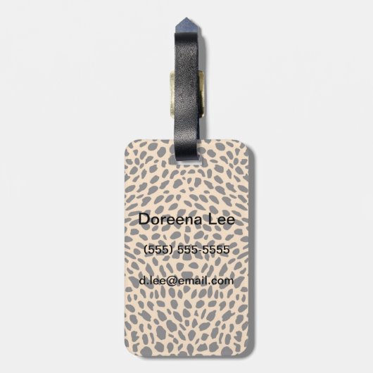 Skin cheetah decor bagagelabel (Achterkant verticaal)