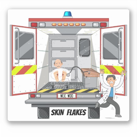 Skin Flakes Paramedic EMS 911 Vinyl Sticker (Voorkant)