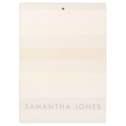 Skin Peach Ombre Simple Stripe Personage Name Klembord (Achterkant)