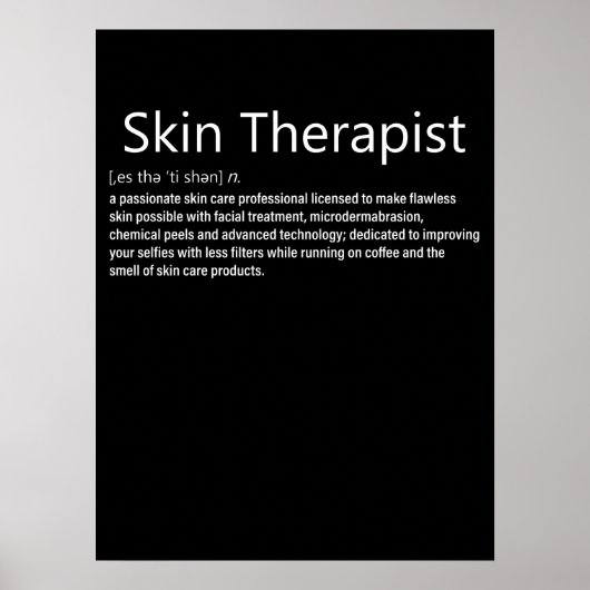 Skin Therapist Definition Skincare lover Poster (Voorkant)