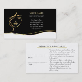 Skincare & Beauty Before care Appointment Card Afsprakenkaartje