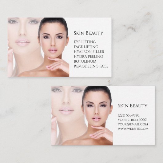 Skincare & Beauty Salon Visitenkarte  Visitekaartje (Voorkant / Achterkant)