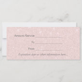 Skincare Esthetician Gift Certificates Blush Pink (Achterkant)