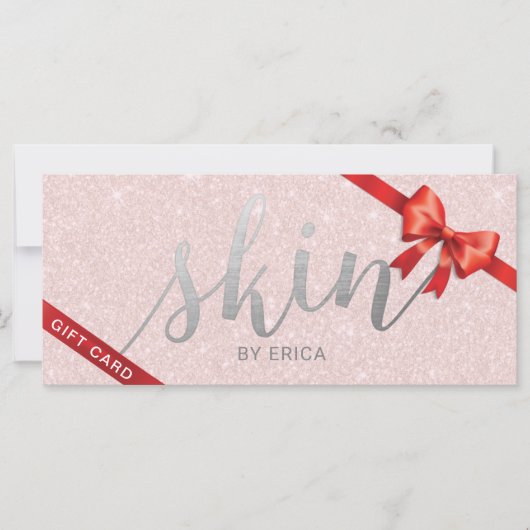 Skincare Esthetician Gift Certificates Blush Pink (Voorkant)