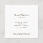 Skincare Esthetician Golden Bee en Roos Laurel Vierkante Visitekaartje (Achterkant)