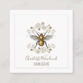 Skincare Esthetician Golden Bee en Roos Laurel Vierkante Visitekaartje (Voorkant)