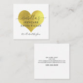 Skincare Esthetician Make-up Artist Gold Folie Wit Vierkante Visitekaartje (Voorkant / Achterkant)