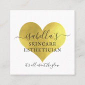Skincare Esthetician Make-up Artist Gold Folie Wit Vierkante Visitekaartje (Voorkant)