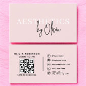 Skincare Esthetician QR Code Blush Pink Visitekaartje
