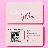Skincare Esthetician QR Code Blush Pink Visitekaartje