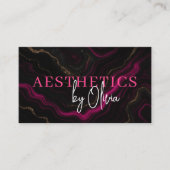 Skincare Esthetician QR Code Hot Pink Black Agaat Visitekaartje (Voorkant)