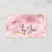 Skincare Esthetician QR Code Roze Agaat Mable Visitekaartje (Voorkant)